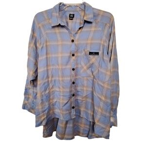 BDG Plaid HiLo Button Up Shirt